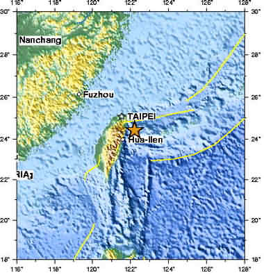 Землетрясение на Тайване: 7.1 балла по шкале Рихтера