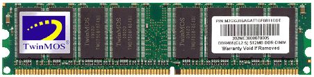 512 Мб Unbuffered модули памяти PC3700 от TwinMOS