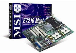 Новая системная плата и сервер MSI на чипсете Intel E7210
