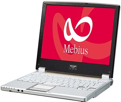 配送員設置  WindowsXP SHARP　Mebius　PC-MV1-CD6W　 ノートPC