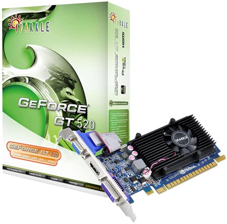 Sparkle ставит 2 ГБ памяти на 3D-карту GeForce GT 520