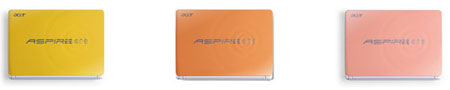 Acer Aspire One D257: цветовая гамма