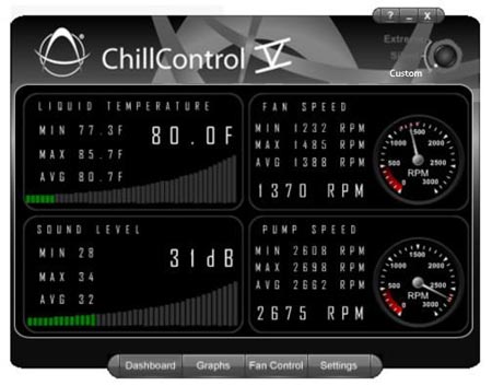 Доступ к параметрам системы осуществляется с помощью приложения ChillControl