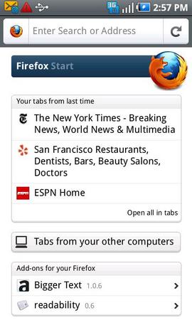  Firefox 6.0 для Android 