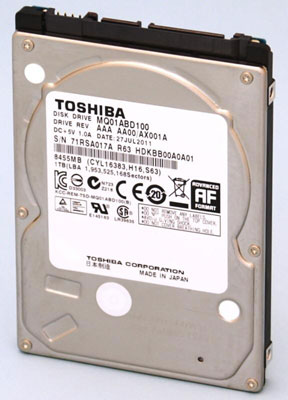 Максимальный объем тонких жестких дисков Toshiba серии MQ01ABD достигает 1 ТБ