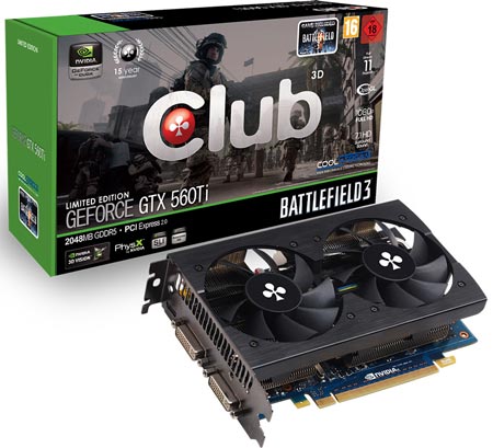 Club 3D анонсирует 3D-карту GeForce GTX 560 Ti CoolStream с 2 ГБ памяти
