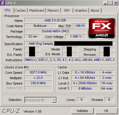 Вполне вероятно, что подвергнувшийся разгону AMD FX-8130P был уже на новом степпинге — B2