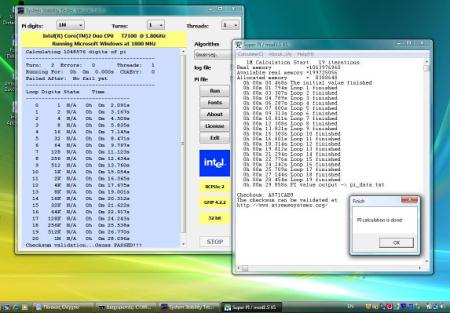 Работа System Stability Tester в ОС Windows