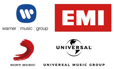 Крупнейшие звукозаписывающие компании: EMI, Warner, Universal, Sony