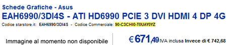 Цена AMD Radeon HD 6990 в итальянском интернет-магазине