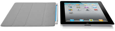Smart Cover крепится к iPad 2 магнитным шарниром