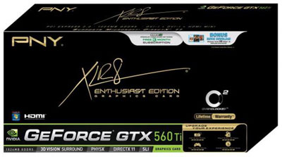 Коробка карты PNY XLR8 GeForce GTX 560 Ti OC2