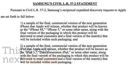 Юристы Samsung требуют показать им iPhone 5 и iPad 3 