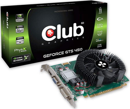 Club 3D удваивает объем памяти 3D-карты GeForce GTS 450