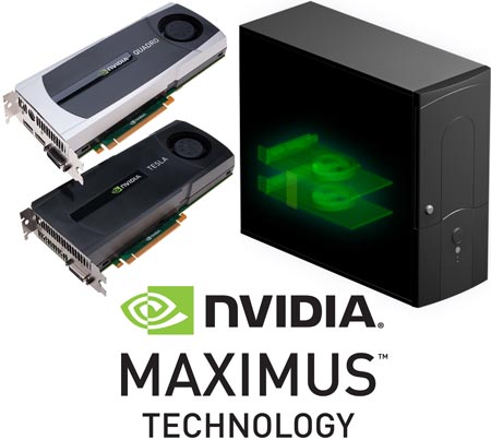 Технология NVIDIA Maximus объединяет возможности GPU NVIDIA Quadro и процессора-компаньона NVIDIA Tesla C2075