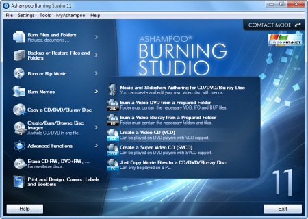 Скриншот программы Ashampoo Burn Studio 11