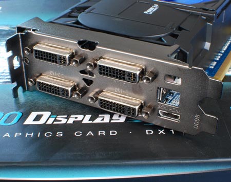 3D-карта Galaxy GeForce GTX 550 Ti Display4 поддерживает до четырех мониторов