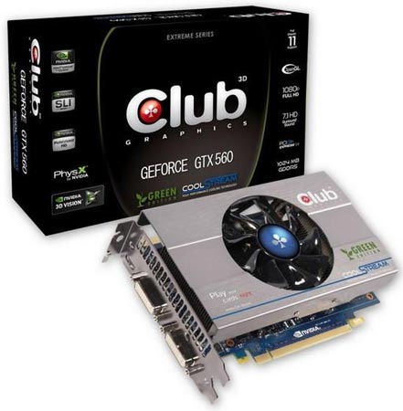 3D-карта Club 3D GeForce GTX 560 Ti Green Edition