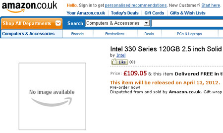 Intel SSD 330 объемом 120 ГБ будет стоить $149