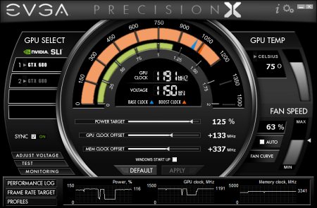 Скриншот программы EVGA Precision