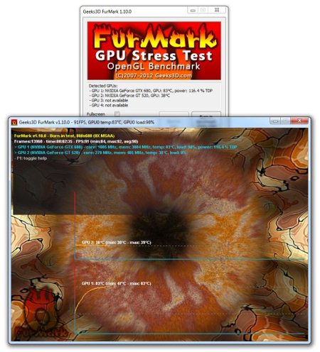 Интерфейс FurMark OpenGL Benchmark