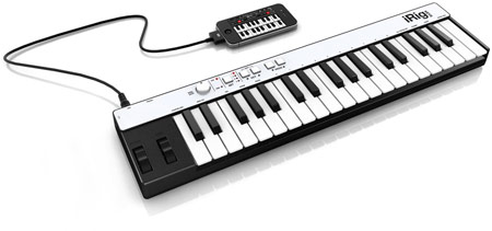 Клавиатурный контроллер MIDI iRig KEYS совместим с iPhone, iPod touch, iPad, Mac и ПК