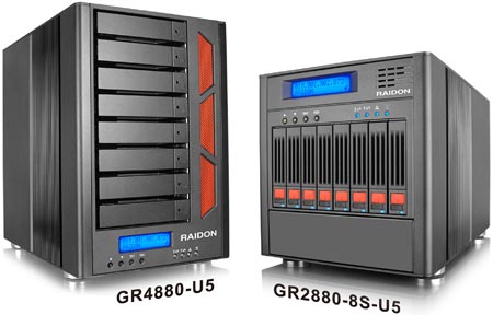 Хранилища RAIDON GR2880 и GR4880 оснащены интерфейсом SAS