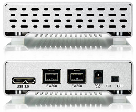 Корпус для внешнего накопителя Akitio Neutrino U3+ оснащен интерфейсами FireWire 800 и USB 3.0