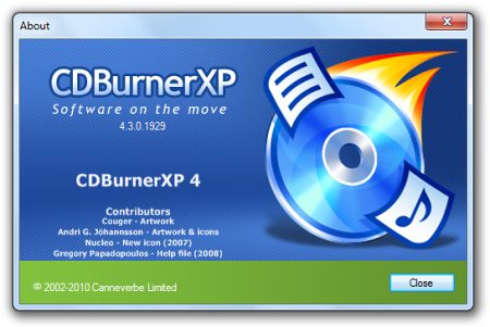 Скриншот окна программы CDBurnerXP