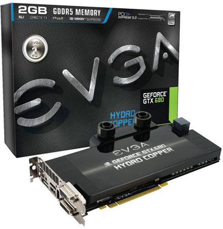 EVGA оснащает 3D-карту EVGA GeForce GTX 680 Hydro Copper жидкостным охлаждением 