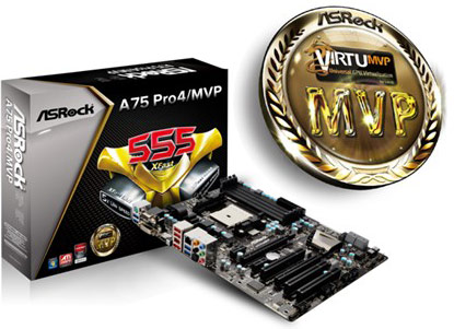 ASRock A75 Pro4/MVP - первая в мире системная плата на чипсете AMD с поддержкой технологии Lucid Virtu Universal MVP