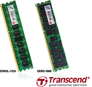 Transcend анонсирует серверные модули памяти DDR3-1600 объемом 16 ГБ