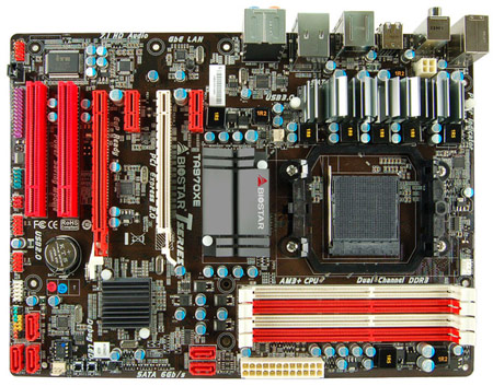 Системная плата BIOSTAR TA970XE рассчитана на процессоры AMD в исполнении AM3+