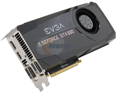 Изображение EVGA GeForce GTX 680 показывает, что и в EVGA сделали выбор в пользу референсного дизайна