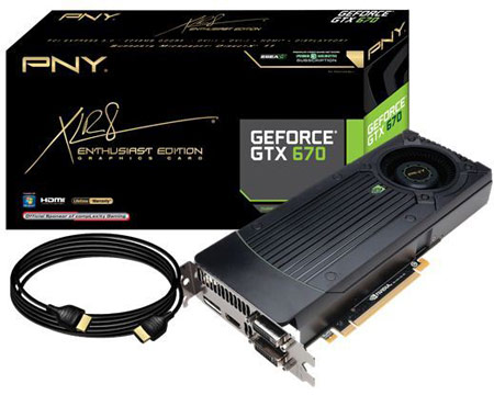 PNY комплектует 3D-карту XLR8 GeForce GTX 670 кабелем HDMI 