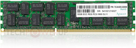 Модули памяти Apacer DDR3-1600 ECC RDIMM предназначены для серверов