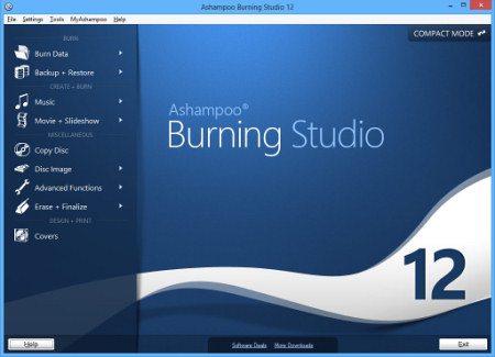 Скриншот программы Ashampoo Burn Studio 12
