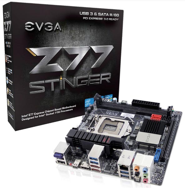 Начались продажи системных плат EVGA Z77 Stinger типоразмера Mini-ITX 