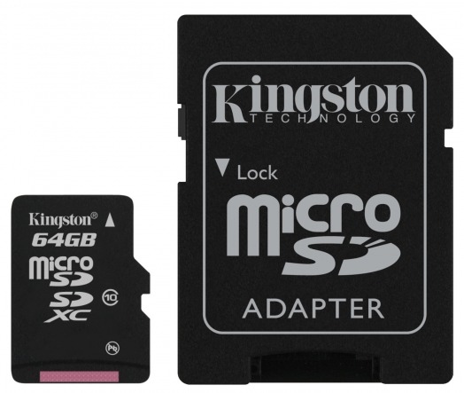 У Kingston готовы карты памяти microSDXC Class 10 объемом 64 ГБ