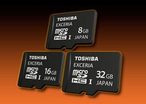 Объем карточек Toshiba EXCERIA microSDHC UHS-I достигает 32 ГБ