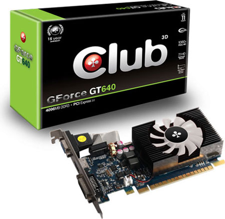Club 3D увеличивает объем памяти 3D-карты GeForce GT 640 до 4 ГБ