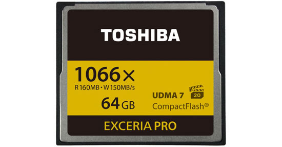 Toshiba называет Exceria Pro самыми быстрыми картами памяти формата CompactFlash