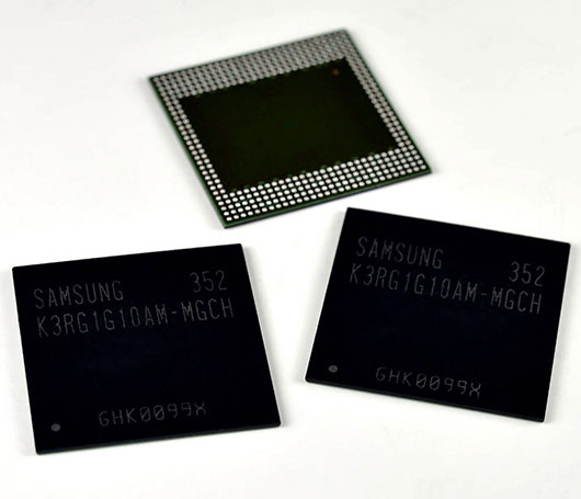Память Samsung LPDDR4 DRAM плотностью 8 Гбит предназначена для мобильных устройств