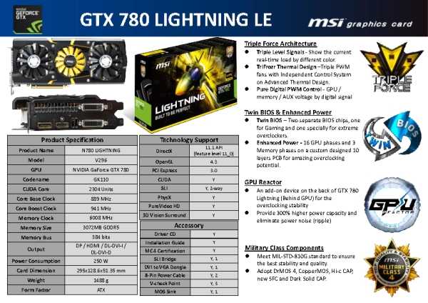MSI GTX 780 Lightning LE