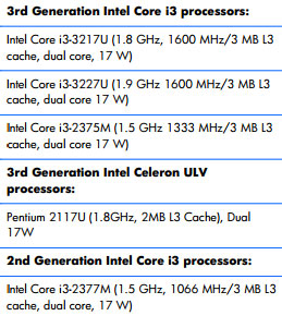 Процессор Intel Core i3-2375M «засветился» в руководстве по сервисному обслуживанию ноутбуков HP