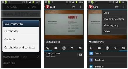 ABBYY Business Card Reader 3.0 для Android
