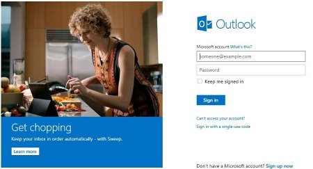 Интерфейс Outlook.com