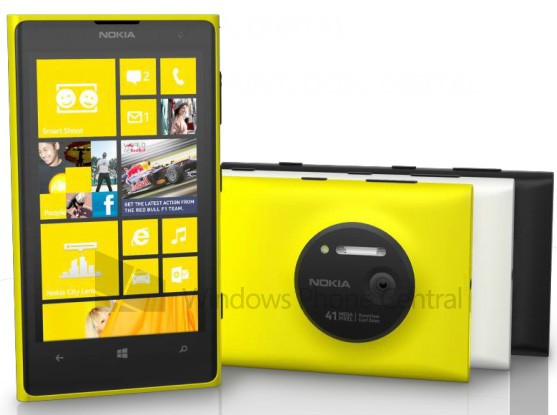 Смартфон Nokia Lumia 1020 будет доступен в черном, белом и желтом вариантах