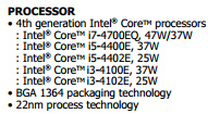 Процессоры Intel Core i3-4100E, i3-4102E, i5-4400E и i5-4402E упомянуты в описании изделий DFI и EKF
