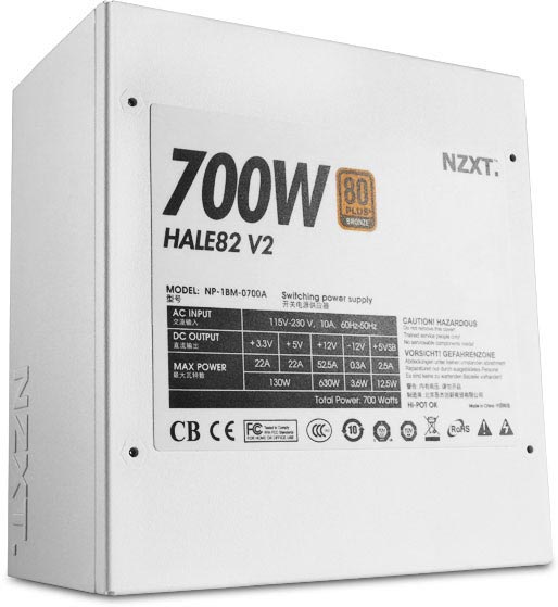 В линейку блоков питания NZXT Hale82 V2 вошли модели мощностью 550 и 700 Вт
